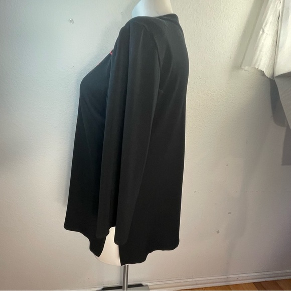 Ming Wang Womens 1x Black Coral Blazer Cardigan Sweater 3/4 Sleeve Open Front - Picture 5 of 12